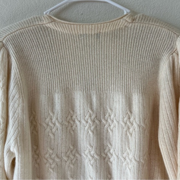 Deadstock Vintage Lambswool Angora Rabbit Hair Cable Knit Cardigan Sweater SZ XL - Picture 10 of 16